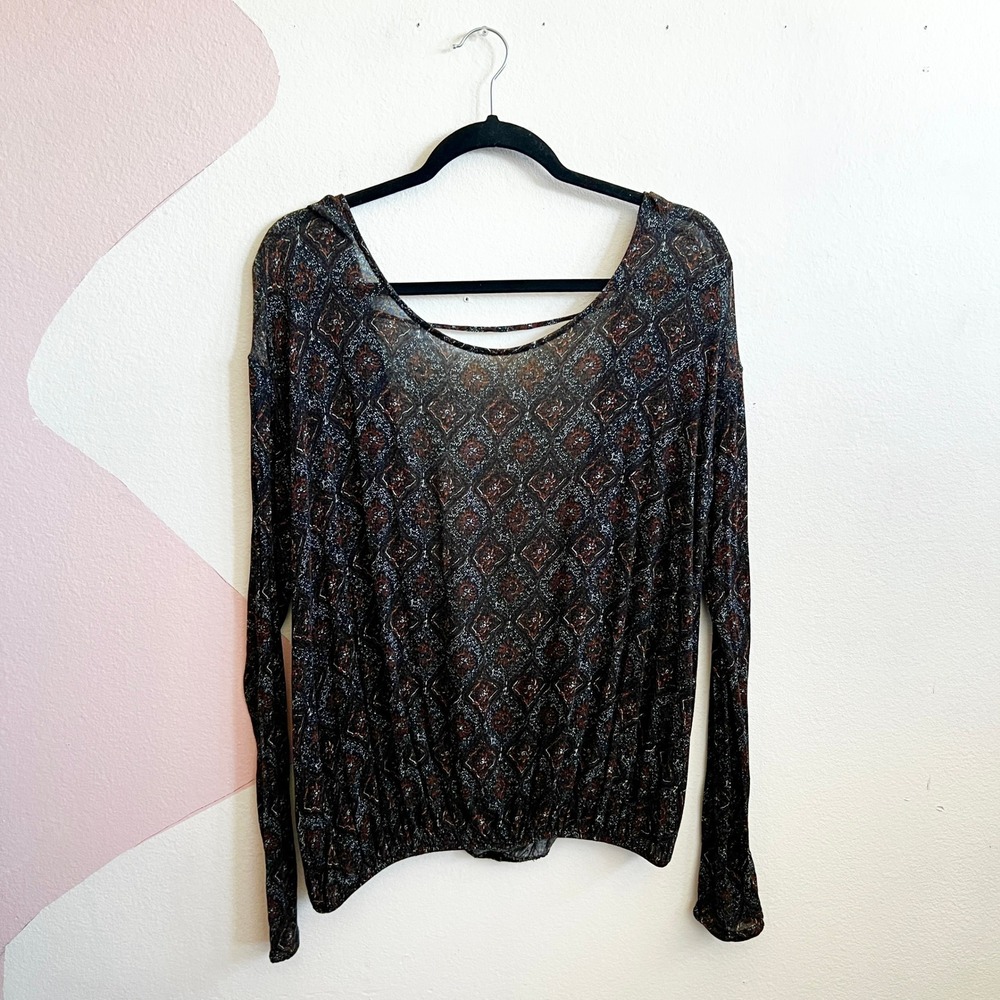 Free People Long Sleeve Top Boho Bohemian Medium